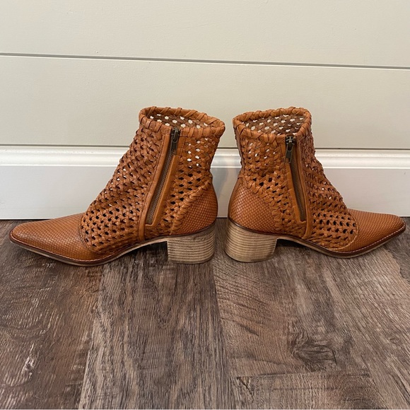 Free People Women's Tan In The Loop Woven Boot Leather - Boho - Festival - New! - Picture 3 of 7